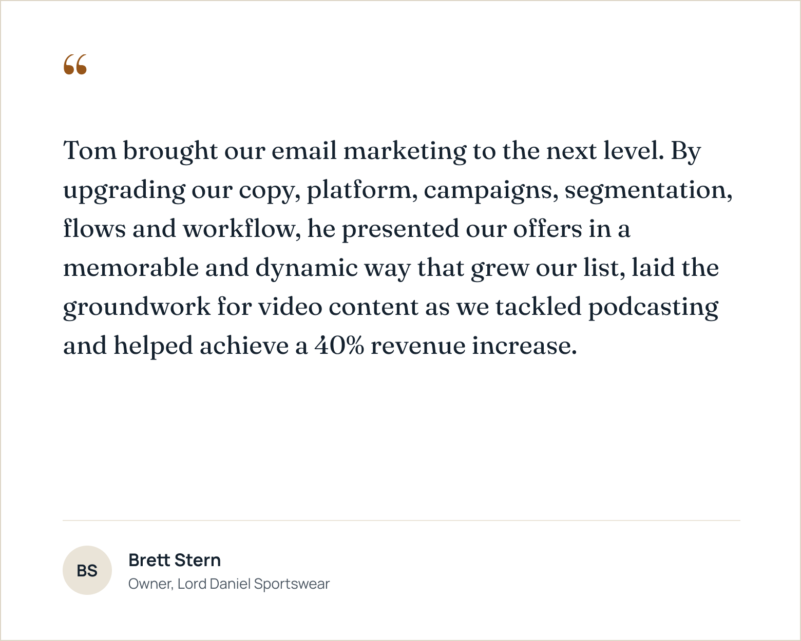 Testimonial — Kyle Schommer